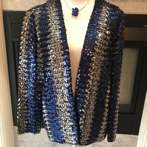 Darling silver and dark blue Sequined jacket